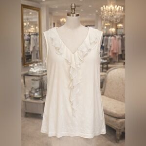 Coldwater Creek White Ruffled Blouse